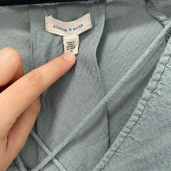 Silence & Noise Women's Wrap Top in Soft Gray/blue - Picture 5 of 5